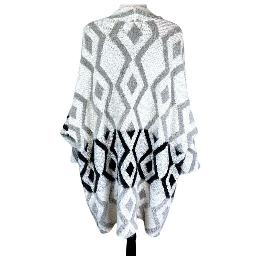 Multiples Gray Black White Three Quarter Sleeve D… - image 6